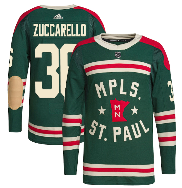 Men's Minnesota Wild #36 Mats Zuccarello 2022 Green Winter Classic Stitched Jersey Men's Minnesota Wild #36 Mats Zuccarello 2022 Green Winter Classic Stitched Jersey